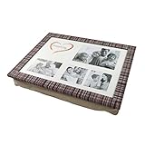 PrimoLiving Knietablett mit Fotorahmen - 43 x 32,5 x 8 cm – Tablett als Laptopunterlage – Sofa oder Bett-Tablett – P-115