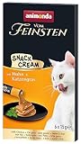 vom Feinsten Katzen Snack Cream (6 x 15g), Köstlicher Katzensnack mit zartem Huhn und nahrhaftem Katzengras in praktischen Frischebeuteln von animonda