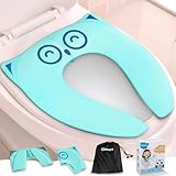 Gimars Toilettensitz Kinder, Faltbare Töpfchen für Unterwegs, Reuseble Tragbare Klobrille mit 6 Rutschfesten Silikonpads, Reisetöpfchen WC Sitz Passend für Alle Toilettenformen mit Storage Bag