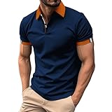 Langarm-Sport-Shirts, Herren-Up-Shirt für Sport und Freizeit, modisches Hemd für Herren, navy, M