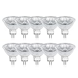 DoRight 20W GU5.3 Halogenlampen, MR16 12V Niederspannung dimmbar Strahlerlampen, GU5.3 Bi-Pin Base 320 Lumen warmweiß 2800K Reflektorlampe für Einbau Schienenbeleuchtung 30° Abstrahlwinke , 10er pack