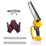 Mini Kettensäge Kompatibel mit Dewalt 20V Akku, 8 Zoll Kettensäge Elektro mit Öler, Handkettensäge Akku für Gartenscheren Astschere Holzschneidenz(ohne Akku)