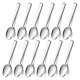 Kaffeelöffel, HaWare Edelstahl Teelöffel Dessertlöffel 12er Set, Kleiner Löffel für Zuhause, Restaurant, Küche, Glatte Kante & Hochglanzpoliert, Spülmaschinenfest (14cm, Silber)