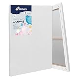 Große Leinwände zum Malen, 61 x 76 cm, 2 Stück, 350 g, dreifach grundiert, säurefrei, 100% Baumwolle, gespannte Leinwand, blanko, große Leinwand für Ölfarbe, Acryl, Ausgießen und nasse Kunstmedien