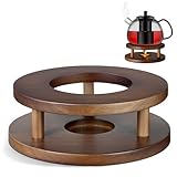 ecooe Stövchen Holz, Stövchen für Teekanne Aus natürlicher Eiche, Handgefertigter Teewärmer für Teekanne/Kaffe/Milch