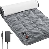 Anysun Gewichtetes Heizkissen Elektrisch für Rücken, Nacken, Schultern, Wärmepad mit 3 Heizstufen, Abschaltautomatik, 12V System, Waschbares Wärmeauflage bei Schmerzen und Verspannungen, 84×43 cm