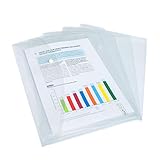 Rapesco 0695 ECO Recycelte Dokumentenmappe mit Druckknopf, A4+, Klar Transparent, 5 Stück