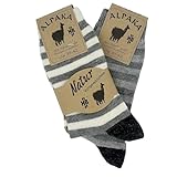 2 Paar Ringelsocken Alpaka Socken Damen Socken Alpakawolle warme Wollsocken Damen Wintersocken Frauen Kuschelsocken warm flauschige socken 35-38, 39-42