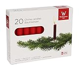 rote Baumkerzen, Christbaumkerzen durchgefärbt 96 x 13 mm, 20 Stück, Rot, Weihnachten, deutsche Marken Kerzen Qualität