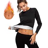 Hocaies Sauna Shirt Damen Neopren Saunaanzüge Fitness Korsett zum Schwitzen Waist Trainer Body Shaper für das Cardio oder Ausdauertraining Geeignet.
