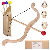 Pfeil und Bogen Kinder, Holzspielzeug Bogenschießen Kinder ab 3 Jahre, mit 3 Pfeilen, 3 Zielscheiben und Pfeiltasche, Innen- und Outdoor Spielzeug, Kinderbogen für Rechts- und Linkshänder Geeignet