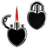 Fackelfeuerzeug, Jet Red Flame Winddichtes Gasfeuerzeug Butanfeuerzeug Nachfüllbares Butangas, kreatives Liebesfeuerzeug Eisoberflächendesign Geschenke for Geburtstag, Weihnachten, Festival, Liebhaber