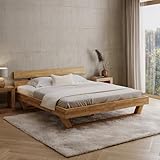 skølm Nornir Massivholzbett 180x200 cm – Bettrahmen aus Massivholz Eiche geölt – hochwertiges Holzbett mit Kufen Bettbeinen– Bettgestell mit 2 Streben als Bettkopf – geeignet als Doppelbett