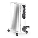 TROTEC Ölradiator TRH 20 E - elektrischer, energiesparender Heizkörper mit 9 Rippen, 3 Heizstufen (800/1.200/2.000 Watt), regulierbaren Thermostat und Sicherheitsabschaltfunktion