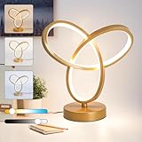 ELINKUME Gold LED Schreibtischlampe 10W,Dimmbare Tischlampe mit 3 Farbtemperaturen für Heim&Büro,Nachttischleuchte zum Lesen,Arbeiten,Studieren,Zeitgenössische Tischleuchte Nachttischlampe