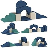 AIYAPLAY Kinder Schaumstoff Bausteine 7er Set Softbausteine Riesenbausteine Klettern Spielsofa Großbausteine mit Samtoptik Modulares Bausteine-Sofa Baby Kletterspielzeuge Bunt