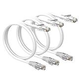 Cat6-Kabel, 30 cm, Weiß, 3 Stück