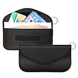 Tasche für Handys und Autoschlüssel,Keyless Go Schutz,2 Stück Kohlefaser Leder Bag,RFID Blocker Autoschlüssel Hülle Schlüsseletui,Signal Blocker Tasche,Abschirmung,Anti-Tracking,RFID-Signalblockierung