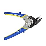 S&R Professional Mini - Blechschere Ideal-Serie, geschmiedete gehärtete Chrom-Molybdän-Klingen HRC 60-62, stark und wendig, 180 mm, Rechtsschnitt, gummierte Griffe, kompakte Metallschere