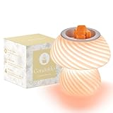 Candeldo Elektrische Duftlampe Pilz Deko: Glas Duftlampen Elektrisch für Wachs Scentsy Pilz Lampe Mushroom Geschenke Frauen Wachslampe Rosa Pilzlampe Geschenk Mama Freundin Deko Frühling Herbst