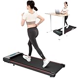 CITYSPORTS Laufband für Zuhause | Elektrisches Walking Pad bis 6KM/H, 440W Motor, Schreibtisch Laufband mit Fernbedienung & LED Anzeige (Schwarz Rot)
