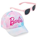 Barbie Sonnenbrille Set mit Baseball Cap Mädchen Verstellbare Sonnenschutz Kappe UV400 Sonnen Brille Geschenke für Kinder