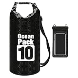 Drybag – wasserdichte Packsäcke für Reisen, Reiserucksack, wasserdichte Aufbewahrungstaschen, Roll-Top, leichter Aufbewahrungsrucksack für Camping, Pendeln, Einkaufen, Outdoor, Schwarz , 41x19.5x0.5cm