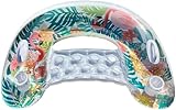 Aufblasbarer Flamingo Poolsessel für Erwachsene mit Getränkehalter, ergonomischer Rückenlehne und Griff – Schwanenstyle Schwimmliege für Pool, Strand und Sommerparty (UV-beständig, Robustes PVC)
