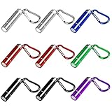UQTUKO Mini LED Taschenlampe, 9 Stück Kinder Taschenlampe Schlüsselanhänger Wasserdicht Taschenlampe Klein Mini Taschenlampe Schlüsselanhänger Kinder Handlampe für Wandern, Camping, Notfall