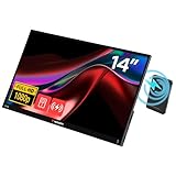 Verbatim PMT-14, Portable Touchscreen Monitor 14' aus Aluminium mit Powerbank 5000mAh, mobiler Full HD Bildschirm für Laptop, Tablet, Smartphone, PS5, Nintendo Switch mit USB-C sowie HDMI-Anschluss