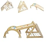 Chipolino Holz-Kindercenter 6 in 1 Kletterwand Rutsche Kletterseil Kletterrampe, Farbe:braun