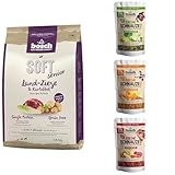 Bosch HPC Soft Senior Ziege & Kartoffel 1 x 2.5 kg halbfeuchtes Senior Hundefutter + Freshe Schnauze - Knackig grünes Ackergemüse + Sonnig gelbes Ackergemüse + Erdig rotes Ackergemüse| Getreidefrei