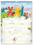 NOTIQUE Wandkalender XXL 2026 - Monatsplaner Verwendbar als Familienplaner mit 6 Spalten - Monatskalender Monatlicher Planer Kalender 33x46 cm (Familie XXL)
