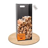 Lemodo Kaminholzregal Metall, Brennholzregal, Metallregal für Kaminholz und Briketts, Holzaufbewahrung, Feuerholzregal, Holzregal, Kaminholzaufbewahrung, Brennholzständer, Kaminholzhalter