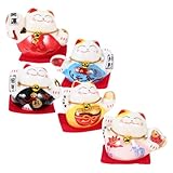 BESTOYARD 5 Stück Teiliges Keramische Glückskatze Figuren Kawaii Winkekatzen für Feng Shui für Zuhause Büro Auto Bücherregal und Kleine Räume
