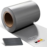 Juskys PVC Sichtschutzstreifen Doppelstabmatten Zaun - 35m x 19 cm - 30 Befestigungsclips - hellgrau - Zaunfolie Sichtschutz Windschutz Garten Gartenzaun