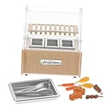BESPORTBLE 1Satz Lebensmittelschrank Puppenhaus Zubehör Exquisites Display Food Cabinet mit Lebensmitteln und Behältern zur Dekoration von Miniaturhäusern für Sammler