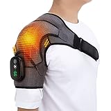 EDIFOLLY Beheizte Schulterbandage mit Vibration, Heizung Elektrische Schulterbandage mit Massage, Kabelloses Vibrations-Schulterpolster für Männer und Frauen, passt für linke oder rechte Schulter