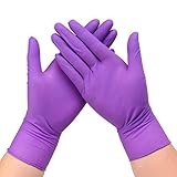 PBHOVIITG 20/50PCS Lila Nitril Handschuhe Verdickt Einweg Arbeit for Küche Haushalt Reinigung Mechaniker Haar Salon Tattoo(Purple 50PCS,L)