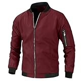 Duanminxi Herren Leicht Bomberjacke Dünne Blouson Jacke Freizeit Sommer Übergangsjacke Softshelljacke Ohne Kapuze mit Multi Taschen Herren Jacke Langarm Outdoor Sportjacke Übergangsjacke