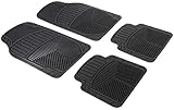 Car Comfort Walser Universal Auto Gummimatten Set Priscus, Antirutschmatten 4-teilig, zuschneidbare Fußmatten für PKW schwarz 28063