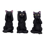 Nemesis Now U4802P9 DREI weise Katzen, 8,5 cm, Schwarz