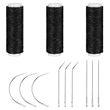 LIQWEI 11 Stück Ledergarn Ledernadel Set, Nähgarn Und Nadeln Sattlergarn Gewachst Leder Nähset Für Lederhandwerk DIY Sewing Reparieren