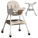 Kinderhochstuhl Klappbar - Baby Hochstühle | Höhenverstellbarer Babystuhl, Tragbarer Fütterungsstuhl Mit Schaukelfunktion, Babystuhl Für Camping Reise Outdoor, Multifunktionaler Baby Essstuhl Mit Jump