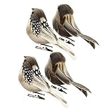 NUOBESTY Künstliche Vögel Feder Vogel Modell Osterfiguren mit Clip Foto Requisiten Osterdekoration Hause Garten Hochzeit Festival Party Dekoration 4 Stück (Zufällige Farbe)