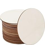 YIEUR 30 Stück runde Naturholzscheiben, 10x10cm Unbehandelte Untersetzer rund Natur Holz Scheiben zum Basteln, Unvollendete Holzbrett Basteln für DIY Handwerk, Laser Gravur, Schnitzen, Malen (10cm)