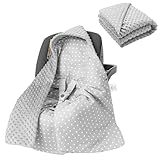 homeRank® Einschlagdecke Babyschale [Doppelseitig für Sommer & Winter!] - inkl. praktischem Druckknopf-Verschluss (Schützt & wärmt) - Kuschelige Einschlagdecke für Maxi Cosi (Für unterwegs & Zuhause)