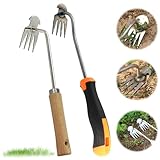 Cinsersr Unkrautjäter 2PCS Unkraut Werkzeug Unkraut Gerät Gartenhelfer Unkrautjäter Mit Stiel Unkraut Jäten Kann Unkraut Leicht Entfernen Nicht Leicht Zu Verformen Oder Zu Brechen