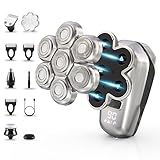 Elektrisch Glatzen Rasierer Herren Kopfrasierer: 5 in 1 7D Rotationsrasierer Rasiermesser Wasserdicht Elektrisch USB aufladbar Trimmer Nass- und Trockenrasierer Haarschneider Set mit LED-Anzeige