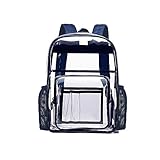 FTTKGRL Robuster, durchsichtiger Rucksack, wasserdicht, transparenter Tagesrucksack, lässiger Rucksack für Teenager, Mädchen, Jungen, Erwachsene, Schule, Arbeit, Reisen